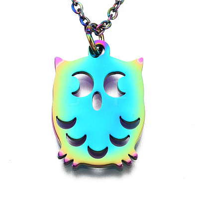 201 Stainless Steel Pendants Necklaces NJEW-S105-JN641-1