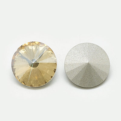 Pointed Back Glass Rhinestone Cabochons RGLA-T086-14mm-06-1
