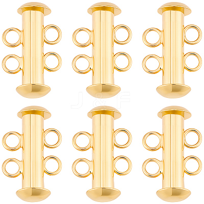 6Pcs Brass Slide Lock Clasps KK-BBC0027-58A-1