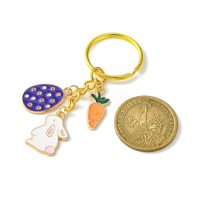 Easter Egg & Rabbit & Carrot Alloy Enamel Pendant Keychain KEYC-JKC00580-04-1