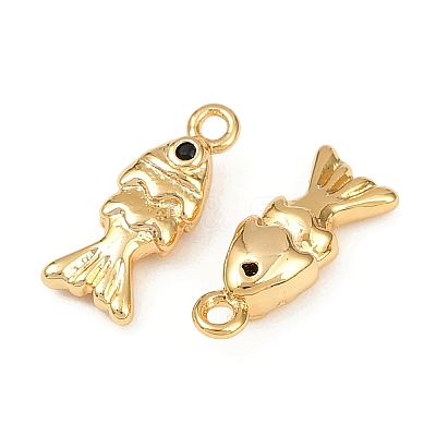 Ocean Theme Brass Micro Pave Cubic Zirconia Charms X1-KK-F902-08I-G-1