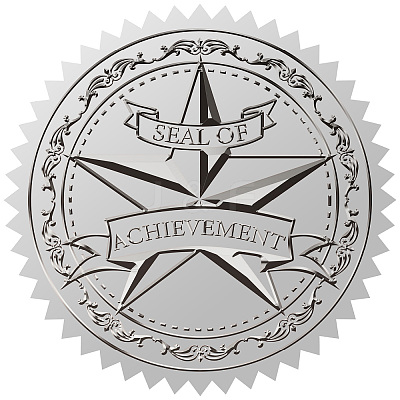 Round Silver Foil Embossed Picture Stickers DIY-WH0503-020-1