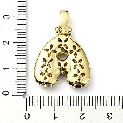 Brass Micro Pave Clear Cubic Zirconia Pendants X-KK-M279-01G-A-1