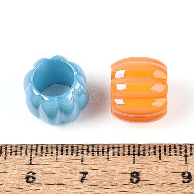 Pearlized UV Plating Opaque Acrylic European Beads SACR-T017-64M-1