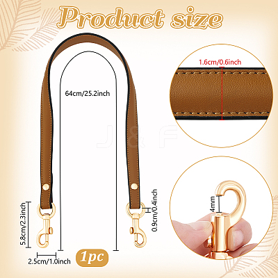 1Pc Cowhide Bag Handles with Alloy Clasps FIND-PH0028-16A-1