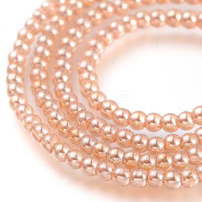 Electroplate Glass Beads Strands X-EGLA-I013-2mm-PL01-1