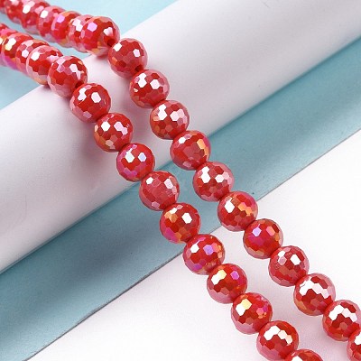 Electroplate Glass Beads Strands X-GLAA-E036-14D-1