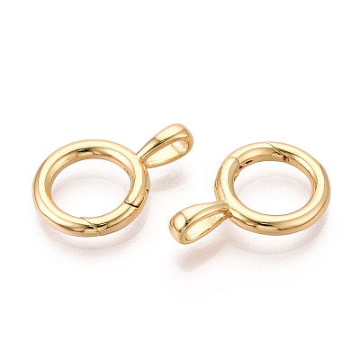 Brass Spring Gate Rings KK-T078-21G-1