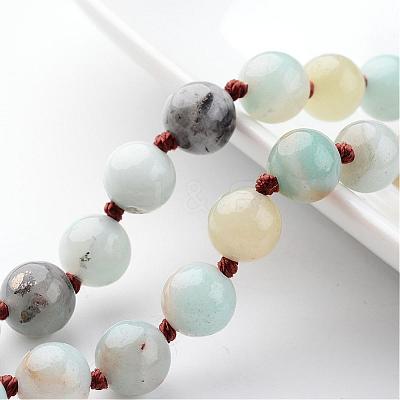 Natural Flower Amazonite Necklaces NJEW-D264-01-1