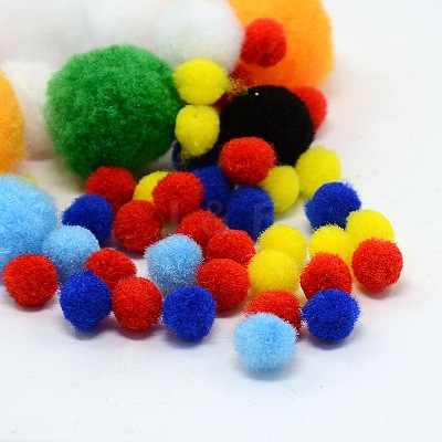 Mixed Round Wool Pom Pom Ball Craft Handmade DIY Bracelet Accessories AJEW-X0001-1