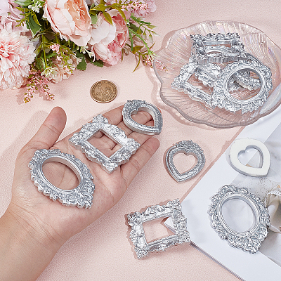12Pcs 3 Styles Resin Embossed Photo Frames AJEW-NB0007-74-1
