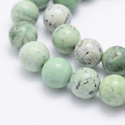 Natural Green Grass Jasper Beads Strands G-J373-03-9.5mm-1