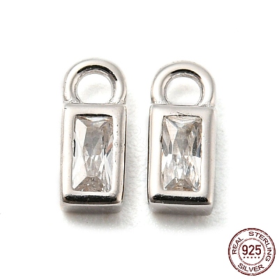 Real Platinum Plated Rhodium Plated 925 Sterling Silver Charms STER-K176-03E-P-1