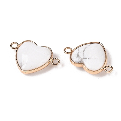 Natural Howlite Love Heart Pendants G-T138-205F-G-1