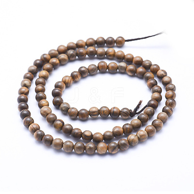 Natural African Padauk Wood Beads Strands WOOD-P011-02-10mm-1