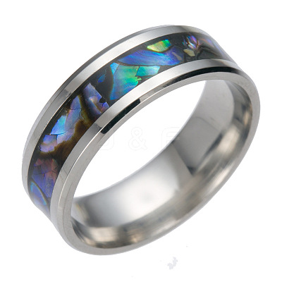 201 Stainless Steel Wide Band Finger Rings X-RJEW-T005-9-07-1