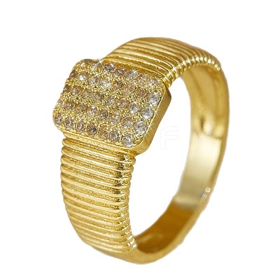 Brass Micro Pave Clear Cubic Zirconia Finger Rings FS-WGEE21A-01-1
