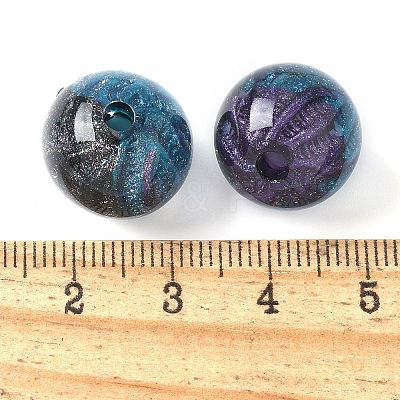 Two Tone Transparent Acrylic Beads OACR-D304-02G-1