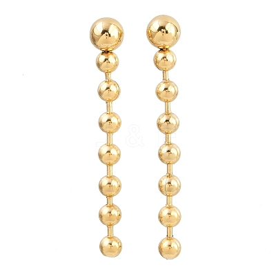 304 Stainless Steel Round Tassel Stud Earrings LS-EJEW-D330-02G-1