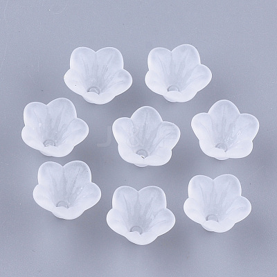 5-Petal Transparent Acrylic Bead Caps MACR-S362-05-1