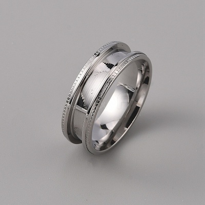 201 Stainless Steel Grooved Finger Ring Settings STAS-WH0027-26G-P-1