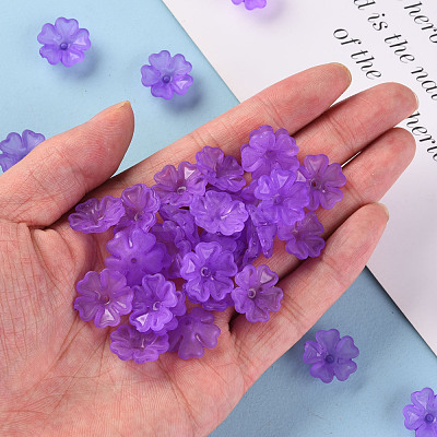 Transparent Frosted Acrylic Bead Caps MACR-S371-04A-747-1
