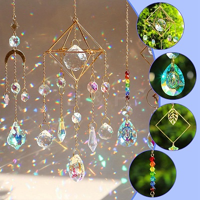 400Pcs DIY Glass Crystal Sun Catcher Hanging Decoration Sets PW-WG97738-01-1