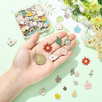 100Pcs 20 Styles Alloy Enamel Charms ENAM-YW0006-76-1
