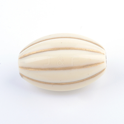 Oval Plating Acrylic Beads PACR-Q102-08A-1