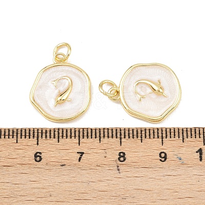 Ocean Theme Brass Enamel Pendants KK-Q029-01E-G-1