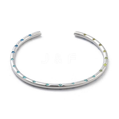 Brass Open Cuff Bangles for Women BJEW-G736-12P-01-1