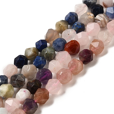 Natural Rose Quartz/Sodalite/Lapis Lazuli/Amethyst/Strawberry Quartz Beads Strands G-K382-A01-02-1