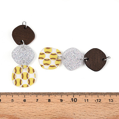 Printed Acrylic Big Pendants OACR-N144-03-1