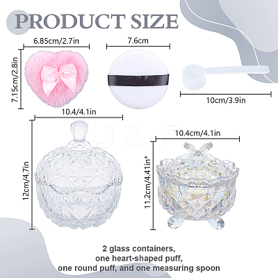 2Pcs Glass Candy Jar with Lid AJEW-DR0002-50-1
