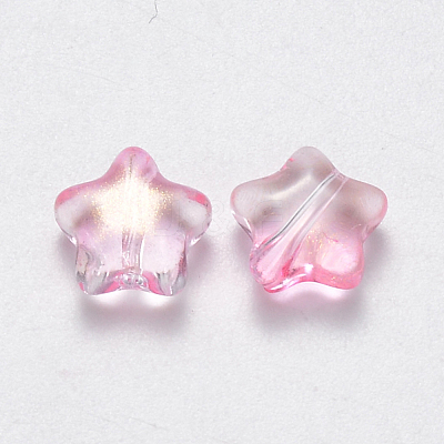 Spray Painted Glass Beads GLAA-R211-04-E01-1
