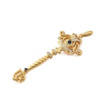 Brass Micro Pave Cubic Zirconia Big Pendants X1-KK-B147-04G-04-1