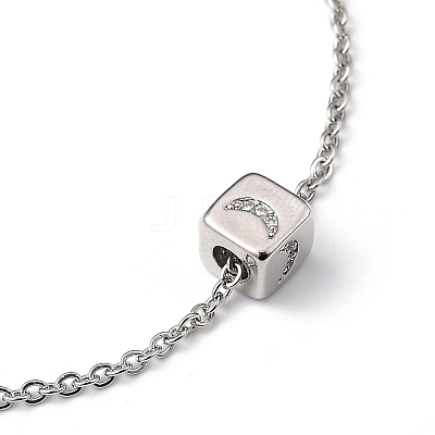 Cube Micro Pave Cubic Zirconia Pendant Necklaces & Bracelets Sets SJEW-JS01116-01-1