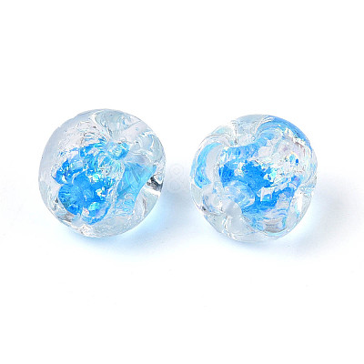Handmade Foil Lampwork Beads Strands FOIL-T008-04D-1