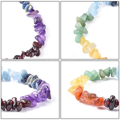 Chakra Gemstone Stretch Bracelets X-BJEW-JB02288-01-1