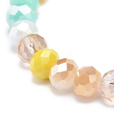 Glass Rondelle Beaded Stretch Bracelet for Women BJEW-JB08709-1
