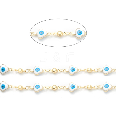 Golden Brass Enamel Link Chains CHC-H103-16A-G-1