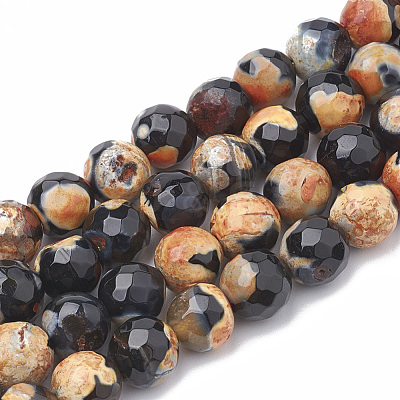Natural Fire Crackle Agate Beads Strands G-S335-01H-1