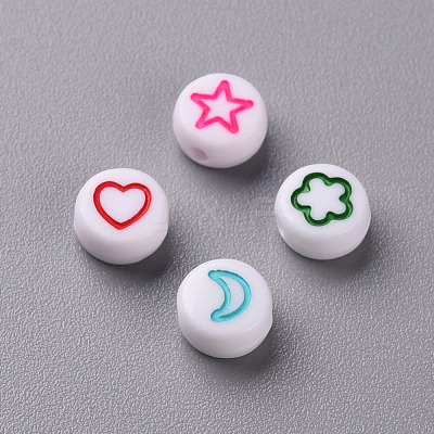 White Opaque Acrylic Beads MACR-N008-41-1