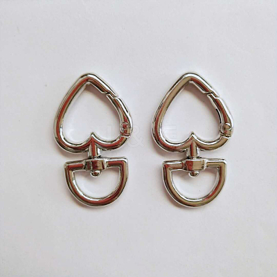 Heart Alloy Swivel Clasps PURS-PW0001-423P-1