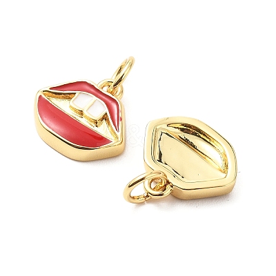 Brass Enamel Charms KK-L237-008G-1