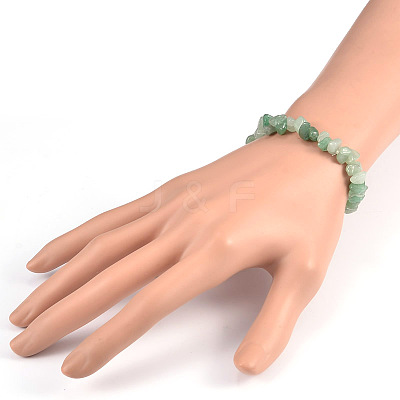Chips Gemstone Beaded Stretch Bracelets X-BJEW-JB01826-1