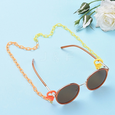 Personalized Two Tone ABS Plastic Cable Chain Necklaces X-NJEW-JN02825-02-1