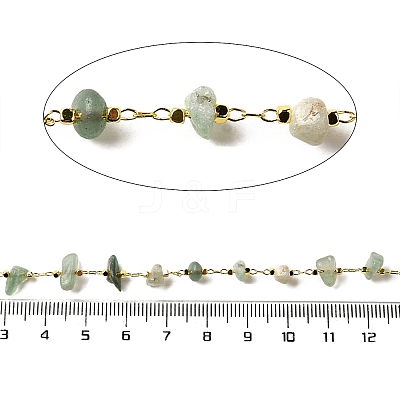 Handmade Natural Green Aventurine Chip Beaded Chains CHC-F020-10G-01-1