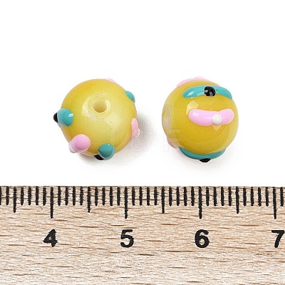 Baking Paint Glass Enamel Beads LAMP-R004-05J-1
