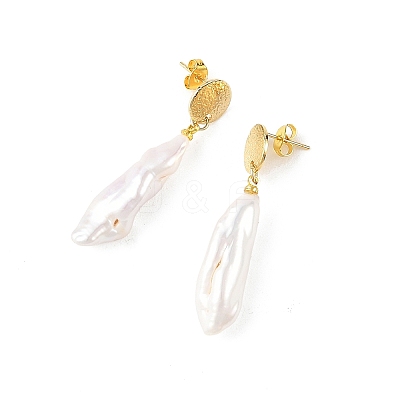 Natural Baroque Keshi Pearl Dangle Drop Earrings for Women EJEW-JE07342-1